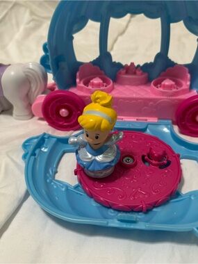 Fisher-Price Little People Blue and Pink Princess Carriage with Cinderella